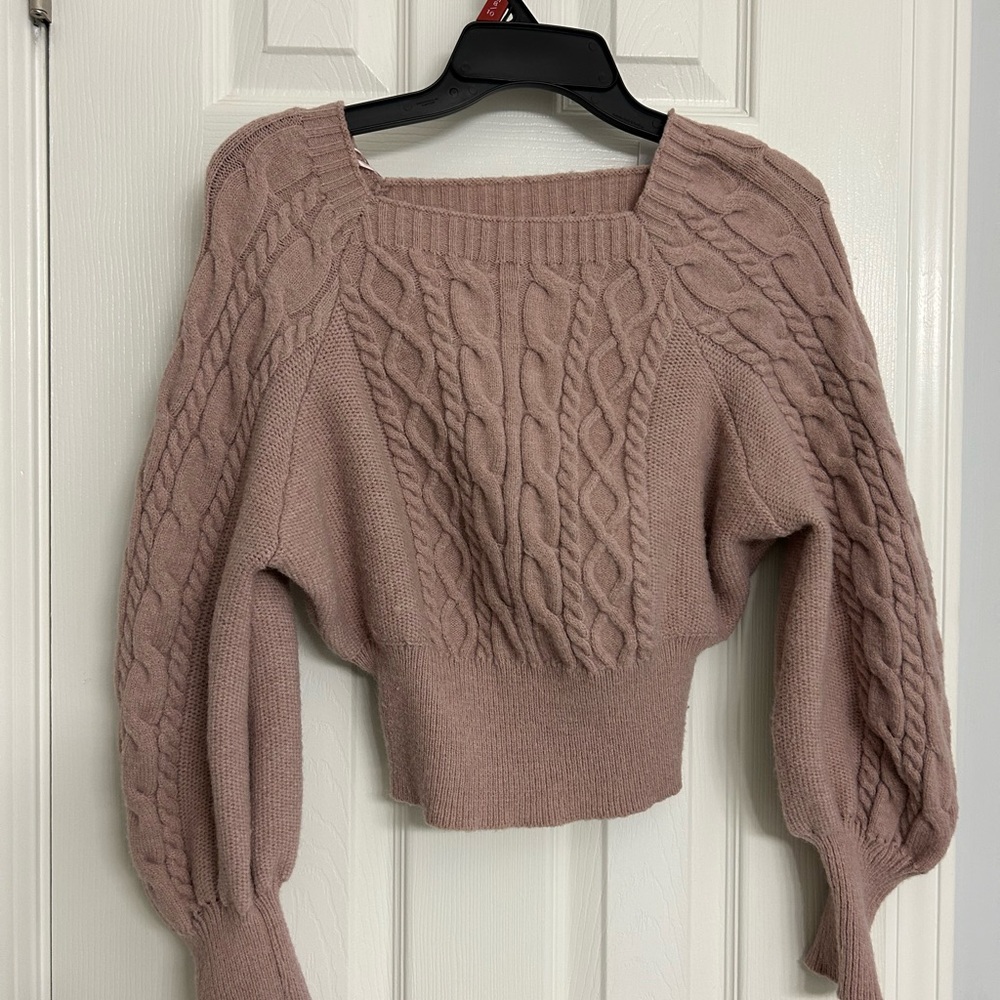 Forever 21 Mauve Cable Knit Sweater